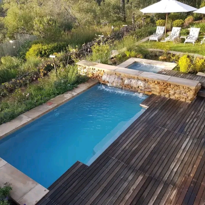 Luxury swimming pool with timber deck